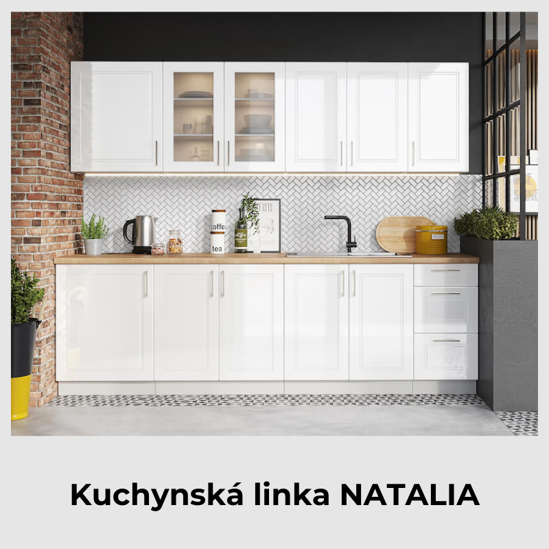 Kuchynská linka Natalia v bielom farebnom prevedení